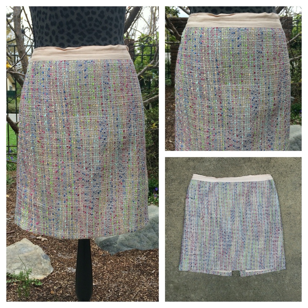 Willi Smith Multi-Color Tweed Pencil Skirt